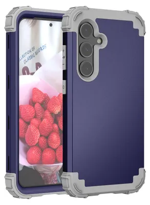 Produktbild von Galaxy S25 Hülle, 3 in 1 Hybrid PC TPU Stossfest Robust Schutzhülle für Samsung Galaxy S25 Navy blau