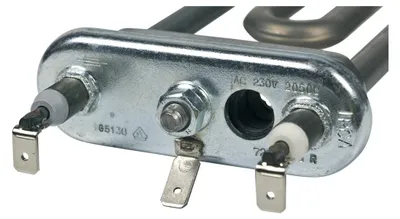 Close-up of a heating element for a washing machine.