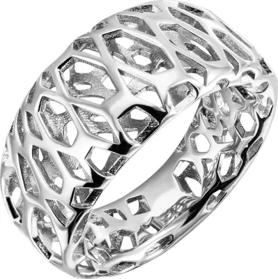 Produktbild von Ring Damenring aus 925 Silber rhodiniert Breite 11,5mm Fingerring mit Muster Innenumfang 54mm  Ø17.2mm