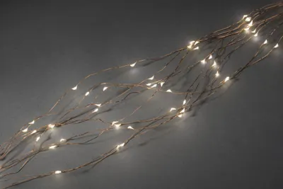 Produktbild von Konstsmide - LED Tropfenlametta 26 Stränge à 27 Dioden , 702 warm weiße Dioden, 12V Innentrafo, kupferfarbener Draht; 6383-160