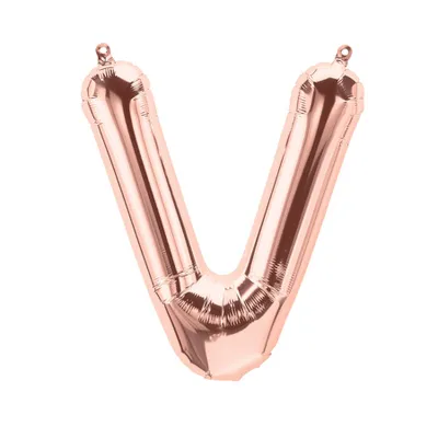 Produktbild von Folienballon Buchstabe V, rosegold, ca. 40 cm, für Luftbefüllung