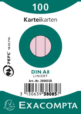 Produktbild von Exacompta 38085SB Karteikarten (48 Packungen mit 100, 250g, in Folie eingeschwei
