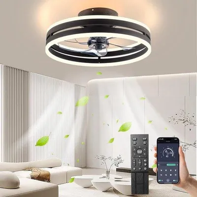 Obrázok produktu pre Stropný ventilátor s osvetlením – diaľkové ovládanie – štýl v praxi – tichý stropný ventilátor – osvetlenie obývacej izby