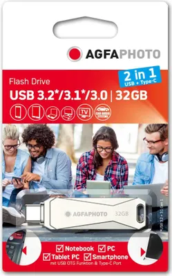 Produktbild von AgfaPhoto USB 3.0 2in1      32GB USB-TypeC