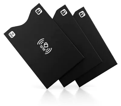 Produktbild von 3-teilige NFC-Schutzhülle aus Kunststoff, geeignet für Kreditkarten, Ausweise, EC-Karten, Bankkarten, 100% NFC-Schutz, Kreditkartenschutz, RFID-Blocker