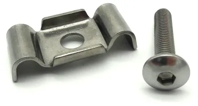 Produktbild von Befestigung Set Halterung Doppelstabmattenzaun Gartenzaun Klemmlasche Zaun Pfosten + Schraube 20 Stück für 6/5/6 und 8/6/8 Stabstärke geeignet.