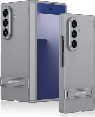 Obrázek produktu pro Pouzdro pro Samsung Galaxy Z Fold 8 Ultra, magnetická ochrana pantu, tvrdé matné PC pouzdro s ochranou displeje a stojánkem Šedá
