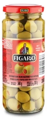 Zdjęcie produktu dla Hiszpańskie oliwki zielone z pastą paprykową 340 g/200 g Figaro