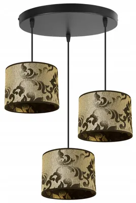 Image de Suspension, lustre, abat-jour, motif doré