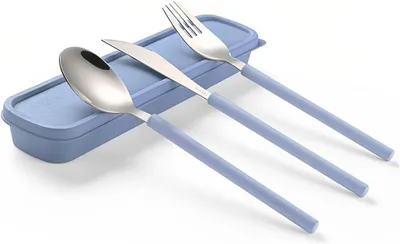Productafbeelding van Rvs Bestekset 3-Delig, Vaatwasserbestendig, Mes, Vork, Lepel, voor Reizen