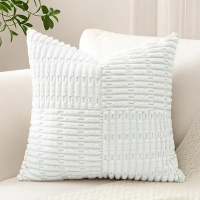 Obrázek produktu pro Pohovkaový potah, vzor proužků, materiál: kordura, barva: bílá, rozměry: 60x60 cm, 1 kus