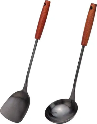 Obrázek produktu pro Sada kuchyňského náčiní – špachtle a naběračka – 14–15" – nerezová ocel 304