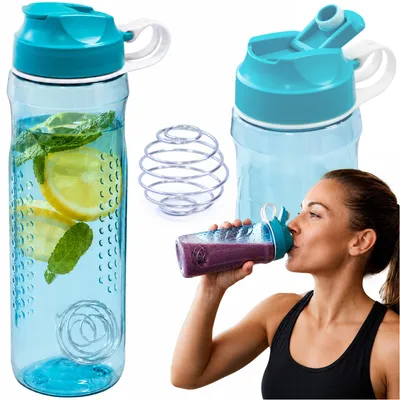 Zdjęcie produktu dla Bidon Na Wodę Shaker Ze Sprężynką Rowerowy Do Szkoły Butelka 610 Ml
