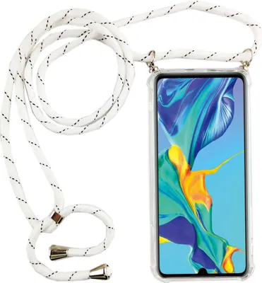 Produktbild von Handykette für Huawei P30 - Smartphone Necklace Hülle mit Band - Schnur mit Case zum umhängen in Weiß