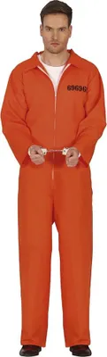 Image de Fiestas Guirca - Costume de condamné pour homme FG620 (M) (Orange)