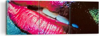 Produktbild von Bild auf Leinwand - Leinwandbild - Lippen Gesicht Frau - 120x40cm - Wand Bild - Wanddeko - Leinwanddruck - Bilder - Kunstdruck - Wanddekoration - Leinwand bilder - Wandkunst - CA120x40-0231