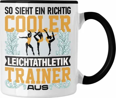 Produktbild von Trendation - Leichtathletik Trainer Tasse Geschenk Lustiger Spruch Geshenkidee (Schwarz)
