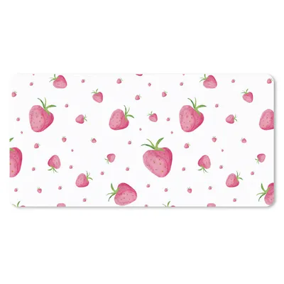 Produktbild von MuchoWow® Schreibtischunterlage Erdbeere - Obst - Aquarell 80x40 cm - XXL Mauspad - Gaming Mauspad