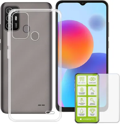 Immagine prodotto di Per ZTE Blade A52 Custodia in silicone + H9 Vetro trasparente Custodia del telefono cellulare Cover