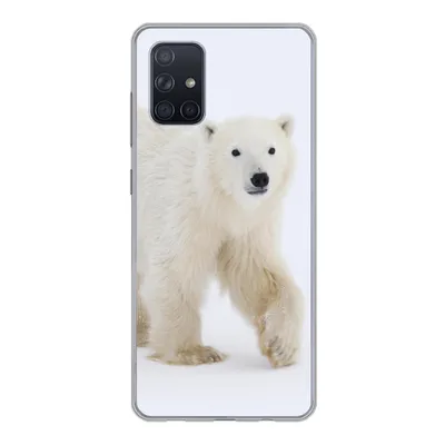 Produktbild von MuchoWow® Handyhülle Schutzhülle Hülle für Samsung Galaxy A51 5G Eisbär - Schnee - Weiß Silikon Softcase Handy Hülle - Abbildung