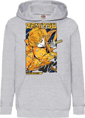 Immagine prodotto di Felpe con cappuccio per bambini Demon Anime Slayer Zenitsu Agatsuma, 9-11 Jahr - 140 / Gris