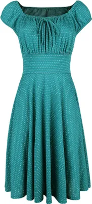 Produktbild von Voodoo Vixen Mittellanges Kleid Damen Tessy Green Gathered Dress petrol S