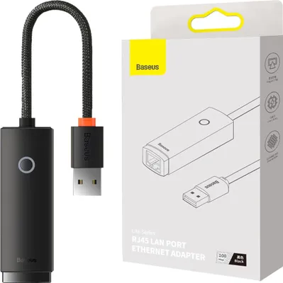 Image de Baseus Lite Series Adaptateur réseau Usb vers Rj45, 100Mbps (Noir)
