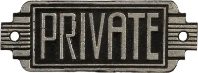 Produktbild von Wandschild Wandplakette Gusseisen Art Deco Sign Private