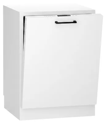Produktbild von Küchenunterschrank 60 cm - Weiß glänzend - Die Geschirrspülerfront - Sockel im Set enthalten