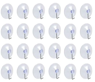 Produktbild von 24 Saugnapfhaken, transparente Saugnapfhaken, Saugnäpfe mit Haken, Handtuchhalter, wiederverwendbare Duschhaken, abnehmbare Vakuum-Saugnapfhaken für Fenster, Glastüren, Kleiderbügel