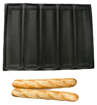 Produktbild von Lauwexe Silikon Baguetteform 1 Stš¹ck, Lochverziert Fš¹r Gleichm??iges Backen, Ideal Fš¹r Franz?sisches Brot Und Hot Dogs