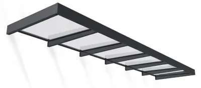 Produktbild von Palram - Canopia Metall Vordach Sophia Clear XL 5714 Anthrazit 565x140x17 cm