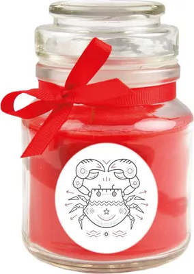 Image de Bougie parfumée en pot - Signe astrologique ( rose ) 120gr - 30 heures - Cancer