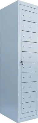 Produktbild von Verteilerschrank 10 Fächer Stahlschrank Schrank Postschrank Lichtgrau 526100