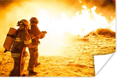 Produktbild von MuchoWow® Poster Feuerwehrleute bei der Übung 60x40 cm - Schlafzimmerdekoration