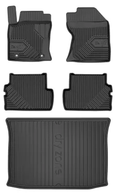 Productafbeelding van Rubberen automatten + kofferbakmat voor Ford Focus I 1998-2004 (hatchback) – 5-delig, zwart, op maat – Wielganizator
