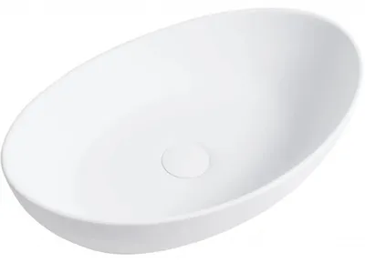 Zdjęcie produktu dla szkło ceramiczneO – Umywalka z odlewanego marmuru Gaia – do montażu na blacie – biała matowa – 55,5 x 35 cm