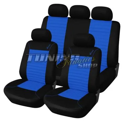 Produktbild von Premium Sitzbezug Sitzbezüge Schonbezüge Blau Schwarz SET für viele Fahrzeuge
