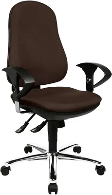 Produktbild von Topstar Bürostuhl Support ®Syncro Deluxe, 8559U G08 dunkelbraun, chrom Stoff