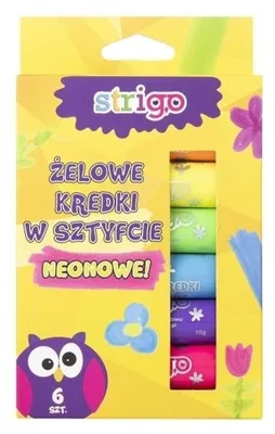 Zdjęcie produktu dla Strigo Zestaw 6 sztuk żelowych kredek neonowych