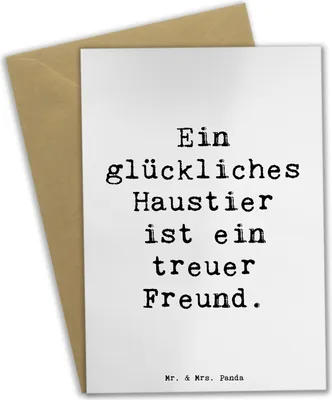 Produktbild von Mr. & Mrs. Panda Grußkarte Spruch Haustiere pflegen - Weiß - Geschenk, hochzeitskarten, Trost, Hoffnung, Tierfreundschaft, Zuversicht, Vertrauem, einladungskarten