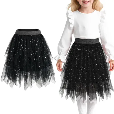 Produktbild von Tutu-Rock für Mädchen - Schwarzer, A-förmiger Rock - Größe 5-12 Jahre