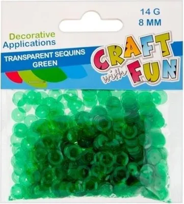Immagine prodotto di Paillettes trasparenti 8mm verde