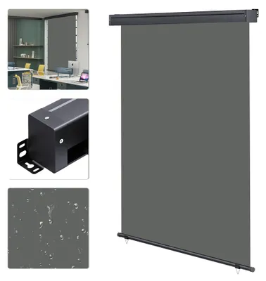 Obrázok produktu pre Výsuvná vertikálna markíza Bočná markíza Ochrana proti vetru 140x140cm Sivá