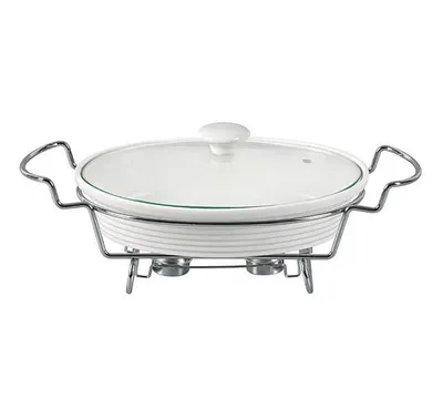 Produktbild von Maestro ovaler weißer Speisenwärmer 30 cm, 1,6 l