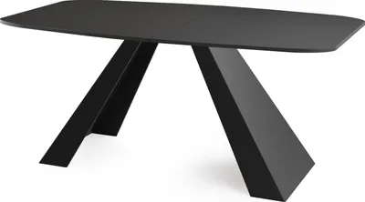Produktbild von Esstisch Monte im Modern Stil, Rechteckiger Tisch - Ausziehbar von 180 cm bis 220 cm, Pulverbeschichtete Schwarze Metallbeine - 180 x 90 cm - Schwarz