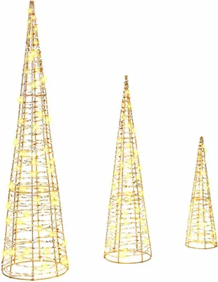 Produktbild von Weihnachtsbaum mit 90 LEDs 3 pcs Warmweiß 20 x 20 x 80 cm PET