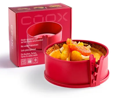Produktbild von Springform mit Glasservierschale Ø 18 cm - Antihaftbeschichtung - Rot