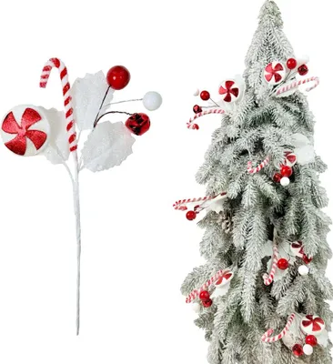 Produktbild von Weihnachtsspaten - Weihnachtszweig aus süßen Dekorationen mit Glöckchen 24 cm