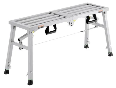 Productafbeelding van VEVOR werkplatform, 500–740 mm, inklapbare ladder van gelegeerd staal, draagbaar, draagvermogen 180 kg, geschikt voor verfwerk, gipsplaatwerk, schoonmaken en wassen